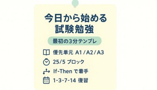 試験勉強を今日から進める方法：心理学で迷いを減らす実践ガイド