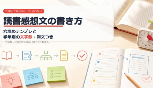 読書感想文の書き方｜穴埋めテンプレと学年別の文字数・例文つき