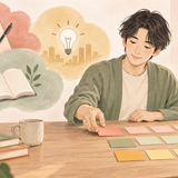 仕事や勉強などのやりたいことを小さな行動に分け、最初の一歩を選ぶ人